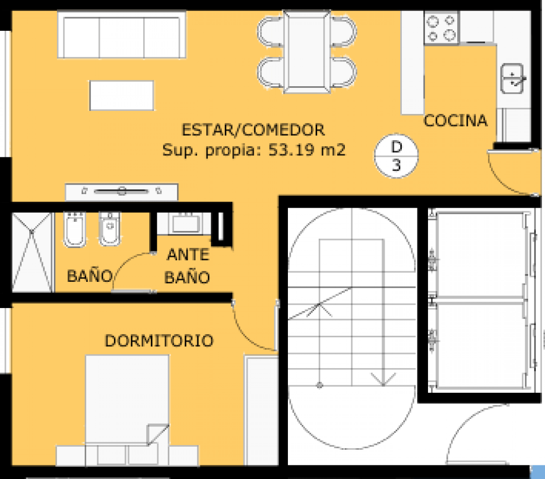 Departamento a estrenar. 1 dormitorio.